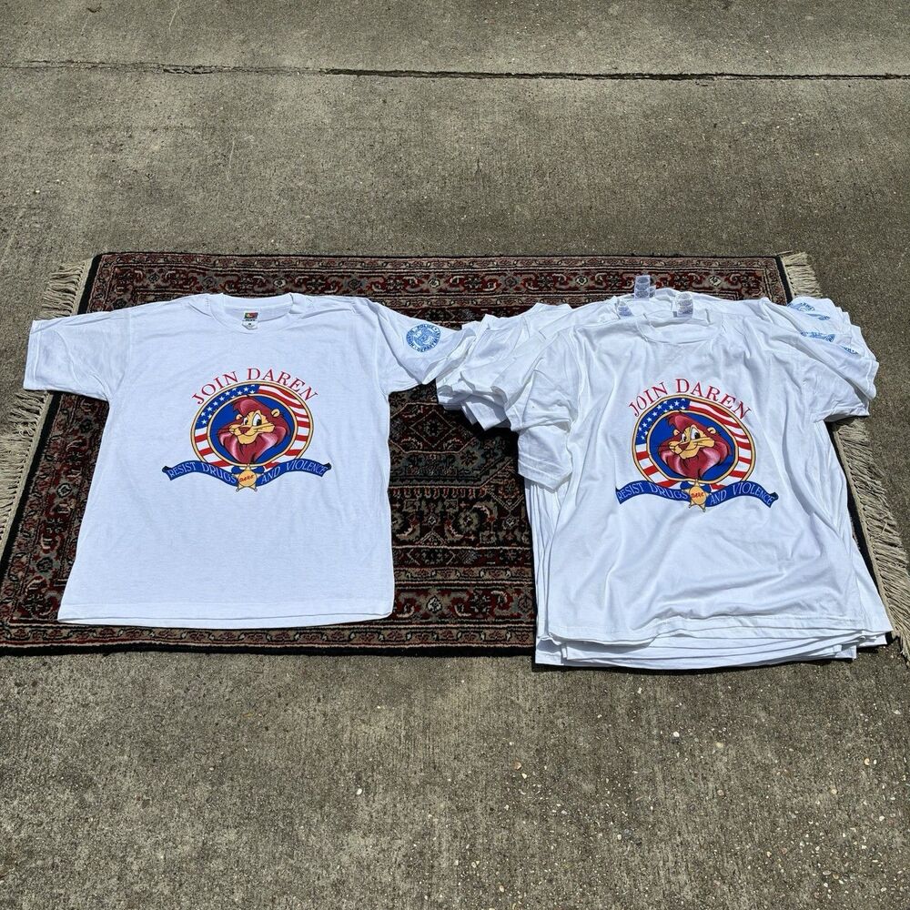 Lot Of 20 Vintage Dare To Resist Drugs & Violence T-Shirts Darren Mens Large